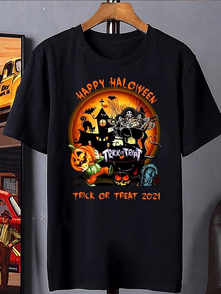 Halloween print top T-shirt-Mayoulove