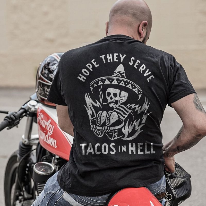 UPRANDY Tacos in hell back print t-shirt -  UPRANDY