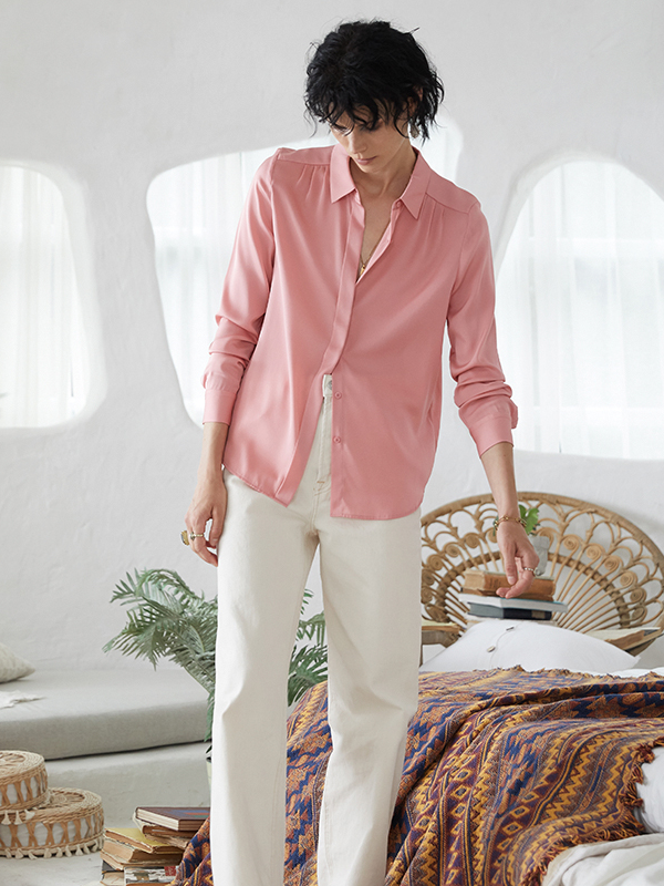 Sophisticate Pink Silk Shirt