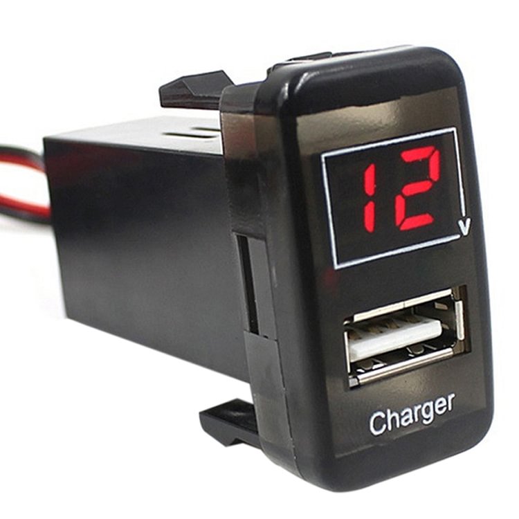 Dashboard Voltmeter USB Cell Phone Car Charger Socket 5V 4.2A Power Adapter