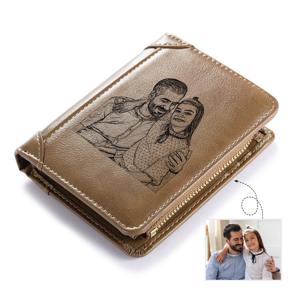 Benutzerdefinierte Foto & Text Geldbörse - Leder Brieftasche für Männer m1-t1 Kettenmachen
