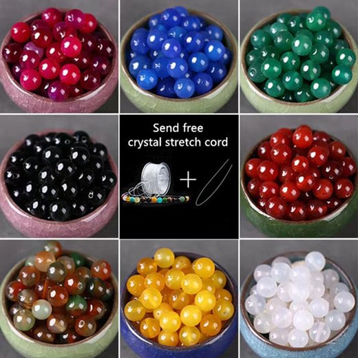 40 Pcs Crystal Carnelian Tigereye Beads