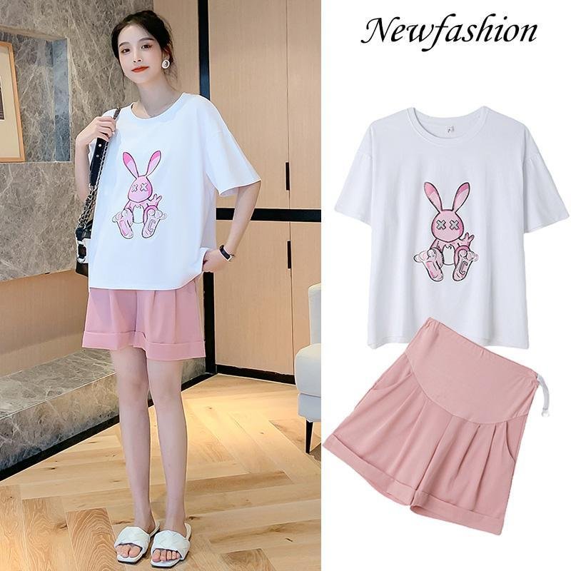 Cute Rabbit T-shirt+Chiffon Shorts P11166