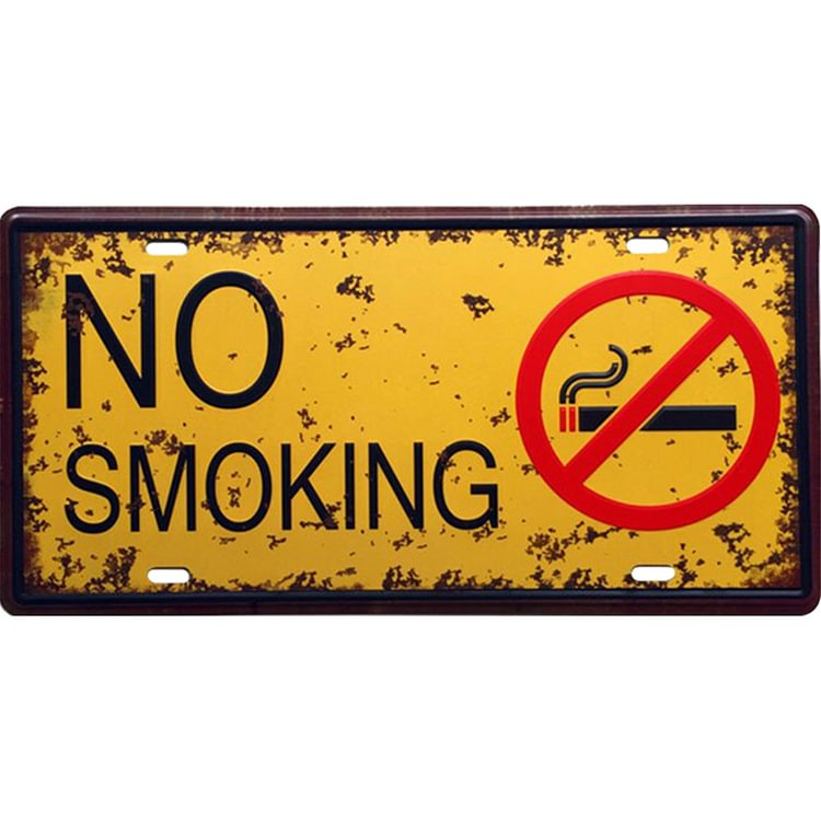 NO Smoking - Car Plate License Tin Signs/Wooden Signs - 30x15cm