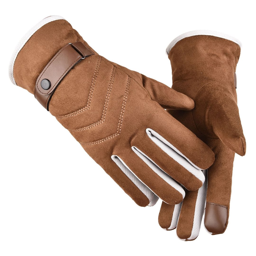Outdoor deerskin velvet warm gloves / [viawink] /