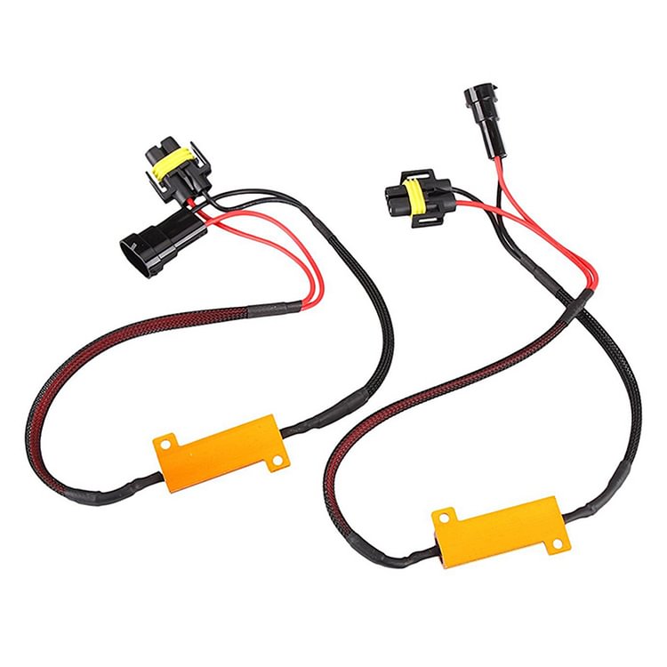 2pcs H27 LED Resistor Kit Error Free HID Relay Harness Adapter Decoder 12V