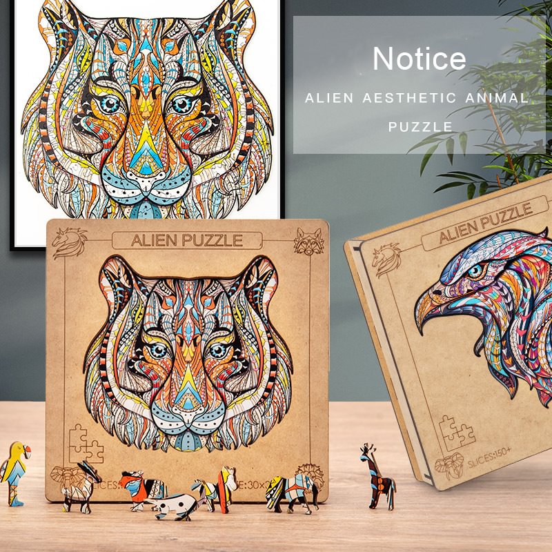 Wooden Puzzles For Adults |Wood Block Puzzle | Adult animal irregular shaped puzzle - vzzhome
