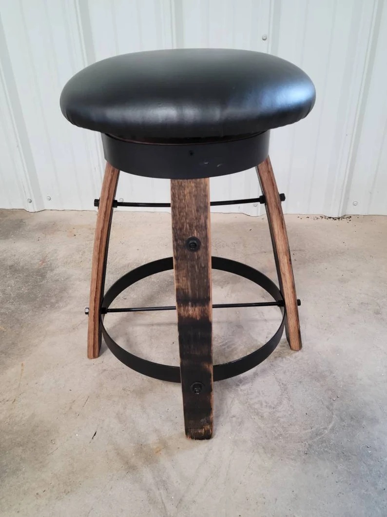 Whiskey Barrel Stave Bar Stools With, Stave Bar Stools