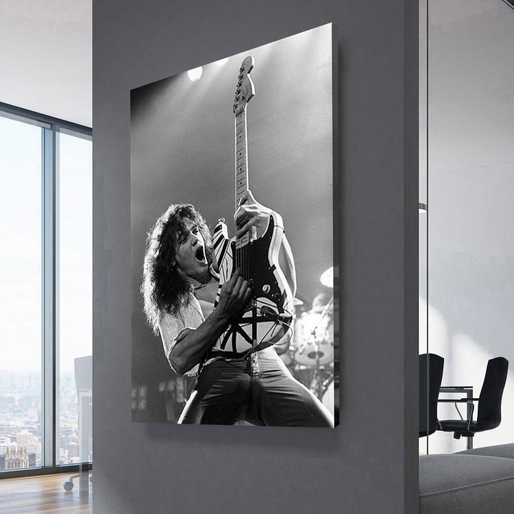 Eddie Van Halen Guitar Solo Moments Canvas Wall Art