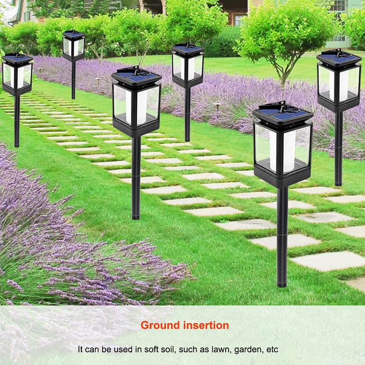 LED Solar Flame Light Outdoor Waterproof Lawn Stake Torch Lamp Garden Decor
