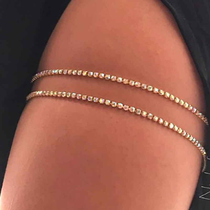 Shiny Rhinestone Women Thigh Chain Swxy Bling Jewelry-VESSFUL