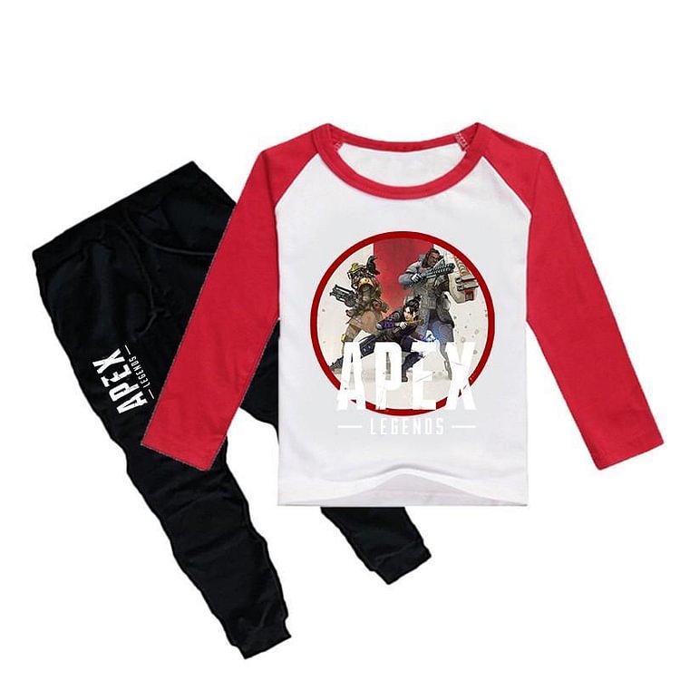 Apex Legends Print Girls Boys Cotton Long Sleeve T Shirt And Pants-Mayoulove