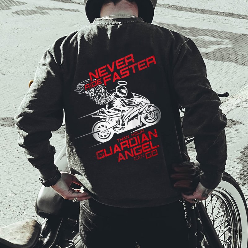 UPRANDY Never Ride Faster Printed Long-Sleeve Men's T-shirt -  UPRANDY