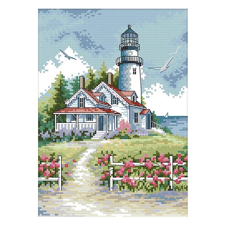 (14Ct Counted/Stamped) Lighthouse - Cross Stitch Kit 21*30CM