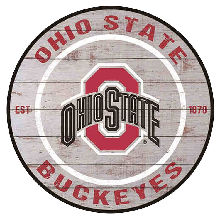 OHIO STATE - Round Vintage Tin Signs/Wooden Signs - 30x30cm