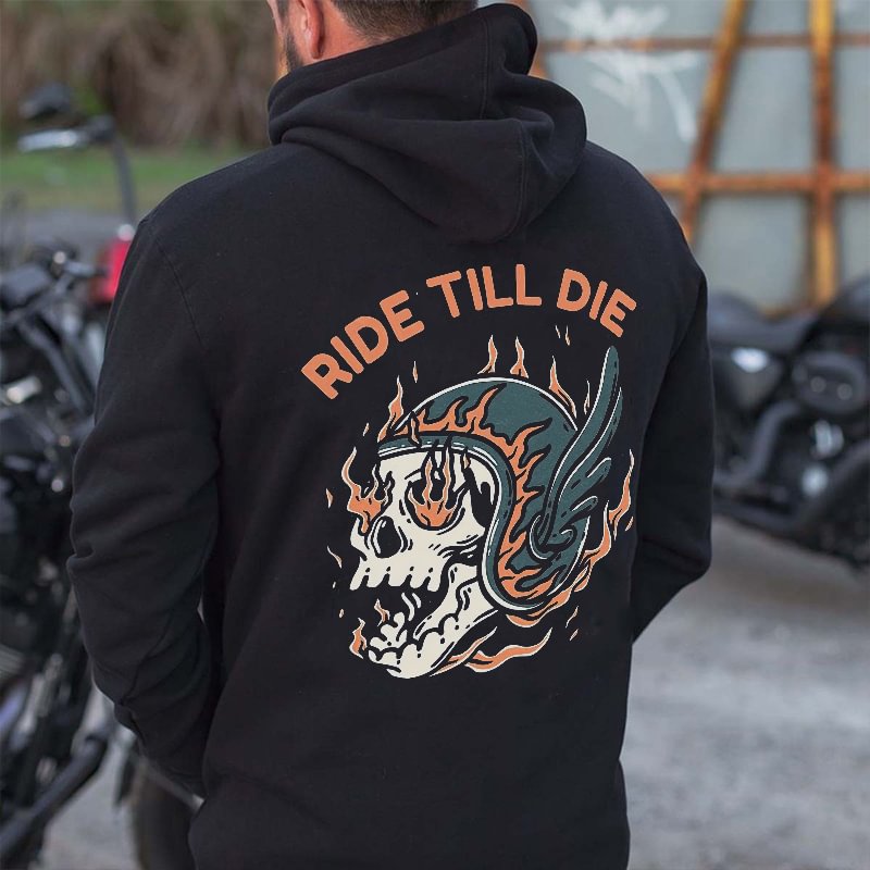 UPRANDY Ride Till Die Printed Men's Casual Hoodie -  UPRANDY