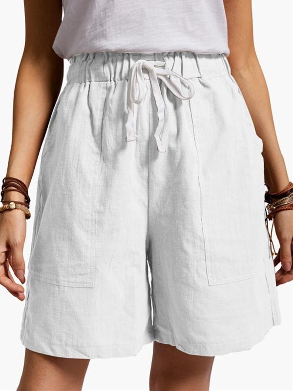 Womens' Cotton And Linen Casual Shorts With Loose Pocket In Large Size-Mayoulove