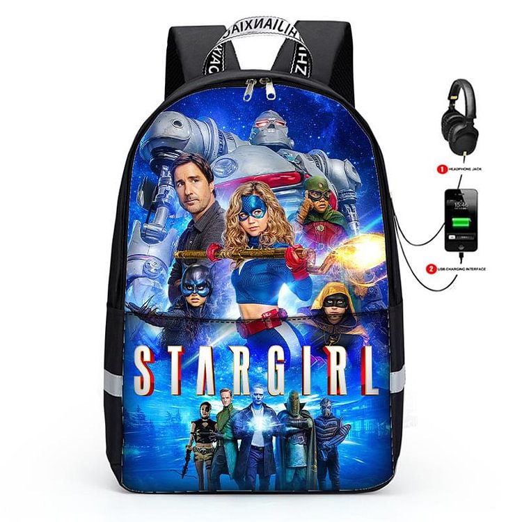 Mayoulove 3D Stargirl School Backpacks for Kids Boy Girls Lightweight Backpack Bookbags Three-piece Set-Mayoulove