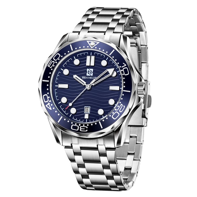 Automatic Date Blue Multifunction Luxury Quartz Mens Watches