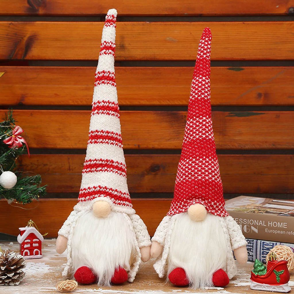Lovely Long Hat Gnome With Knitted Sweater For Christmas Gift、、sdecorshop