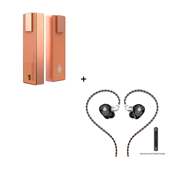 S9 PRO Red Copper DAC & AMP + MS1 Rainbow Earphones Bundle-Hidizs