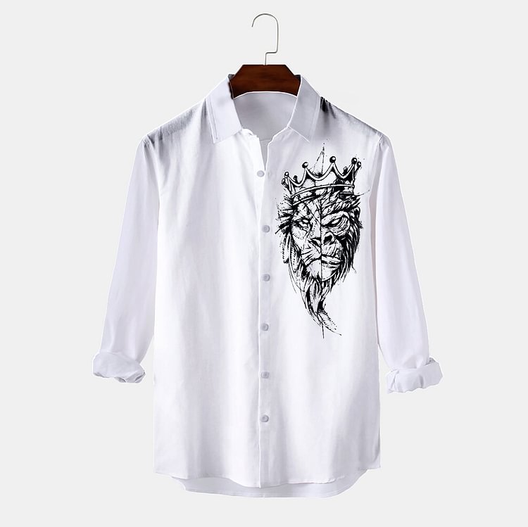 BrosWear Asymmetrical Casual Long Sleeve Shirt