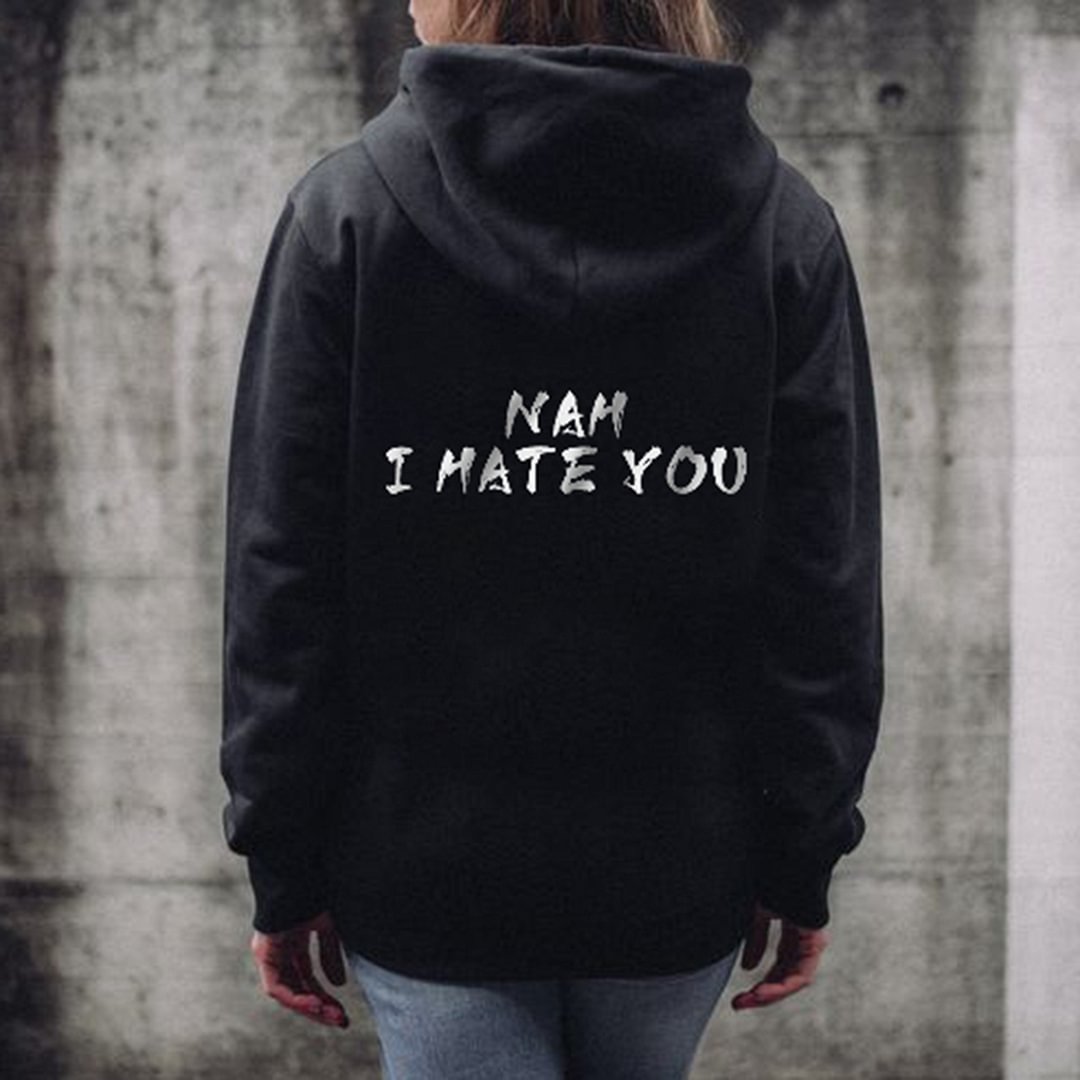 NAH I HATE YOU  Women's casual printed hoodie - Krazyskull