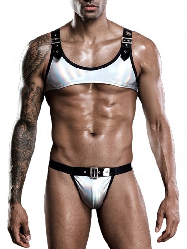 Men's Sexy Underwear Set Belt Briefs And Short Top-Icossi