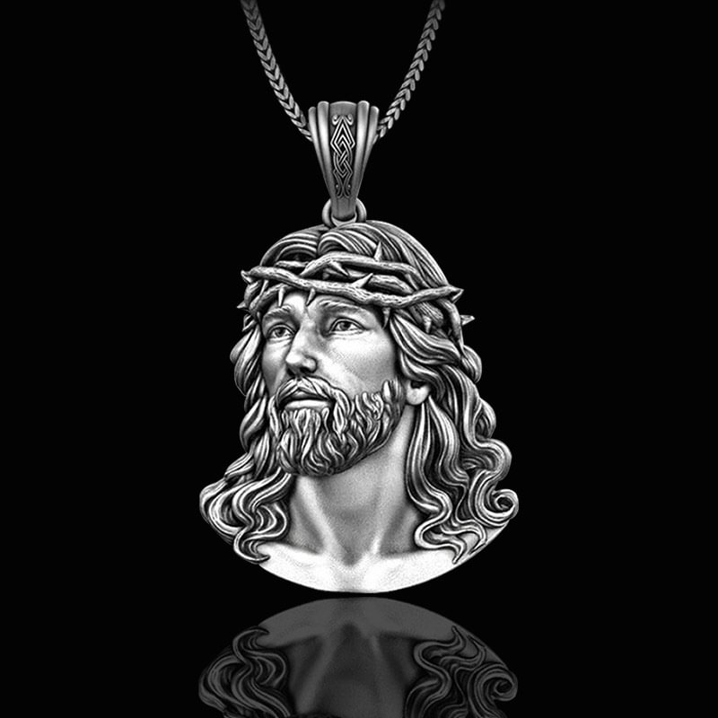 Vintage Crown of Thorns Jesus Pendant Necklace-VESSFUL