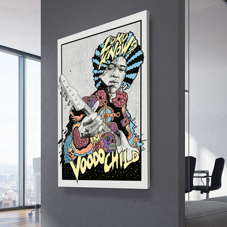 Jimi Hendrix : Voodoo Child Poster Canvas Wall Art