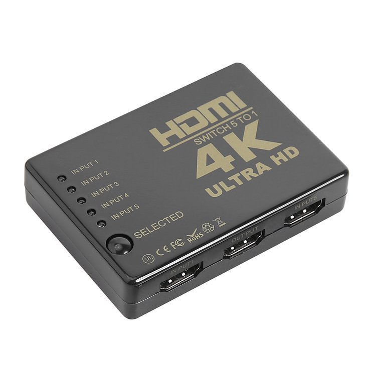 4K 2K 5X1 Hdmi Switch Splitter 5 Input 1 Output Video Switcher With Remote