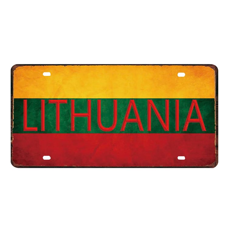 License Plate LITHUANIA Metal Tin Sign Plaque for Bar Pub Club Garage (4)