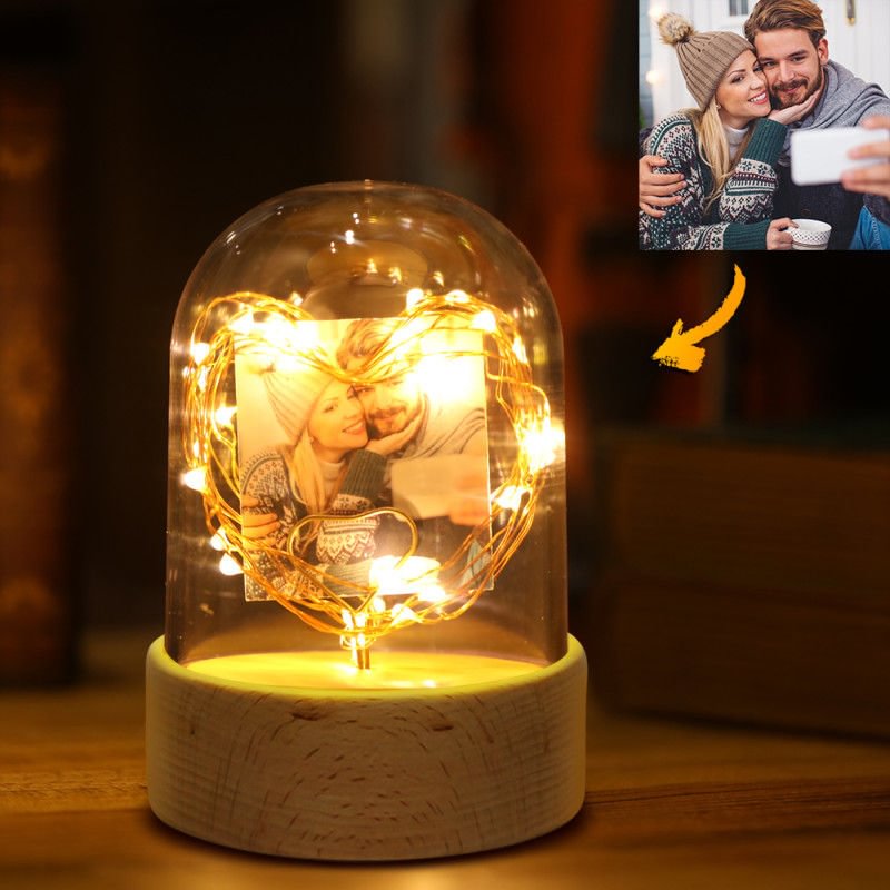 Personalized Photo Nightlight, Firefly with LED Heart Light