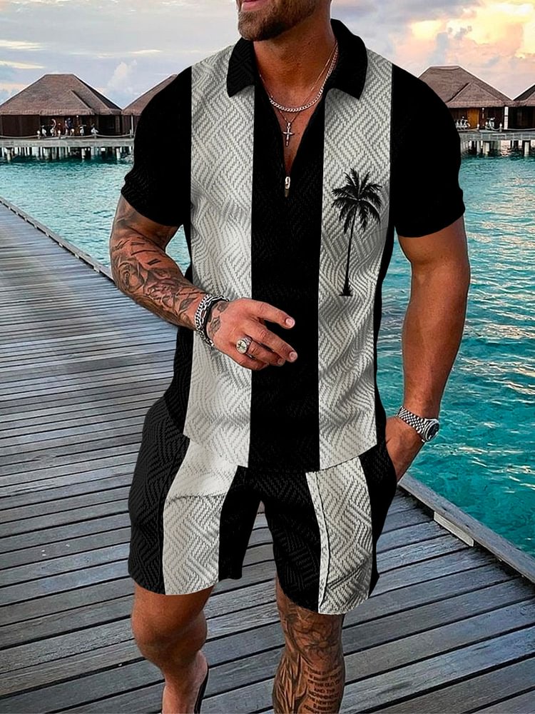 Men's Resort Coconut Print Polo Suit