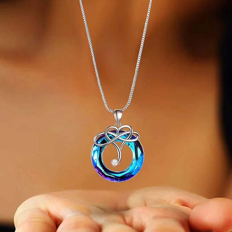 S925 There's no End to My Love for You Crystal Infinity Necklace