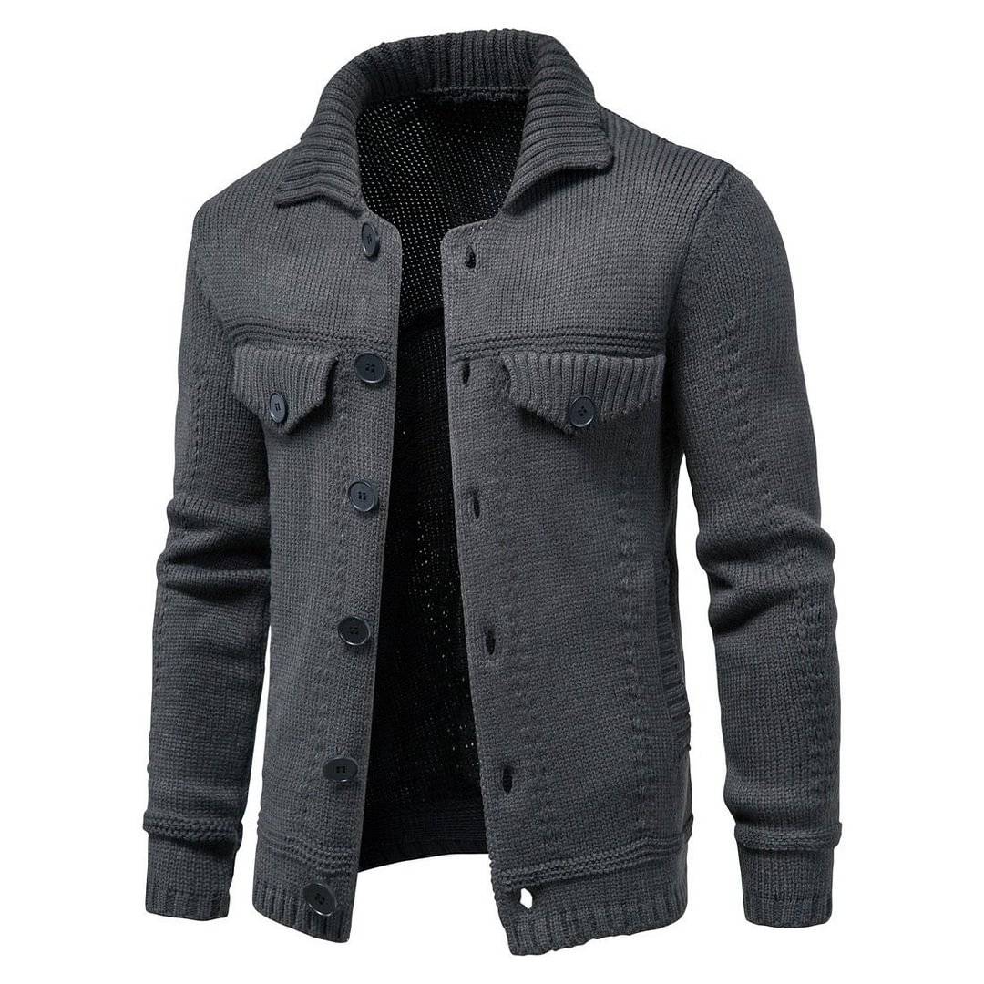 Men's outdoor stand collar knitted sweater jacket / [viawink] /