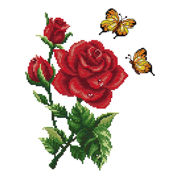 (Counted/Stamped)Flower - Cross Stitch  30X26CM