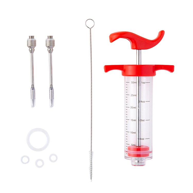 BBQ Stainless Steel Needle Syringe Kithen Marinade Meat Juice Injector Set