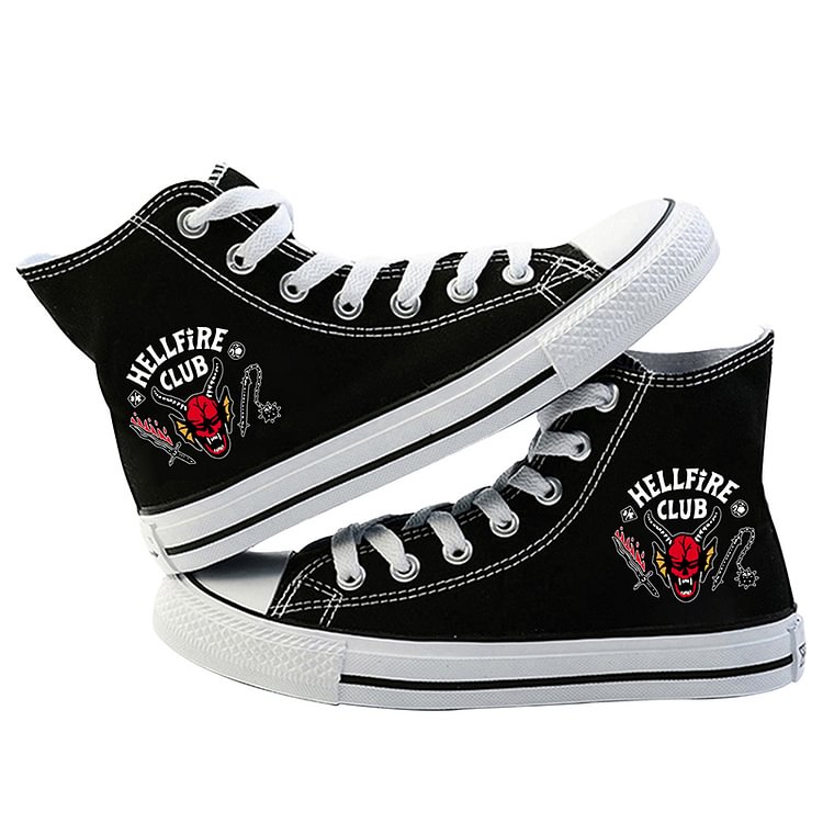 Hellfire Club High Top Sneakers Canvas Shoes Stranger Things 4