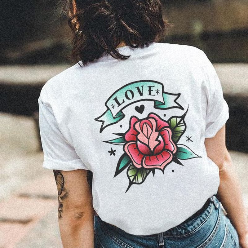 LOVE AND ROSE printed designer T-shirt - Krazyskull