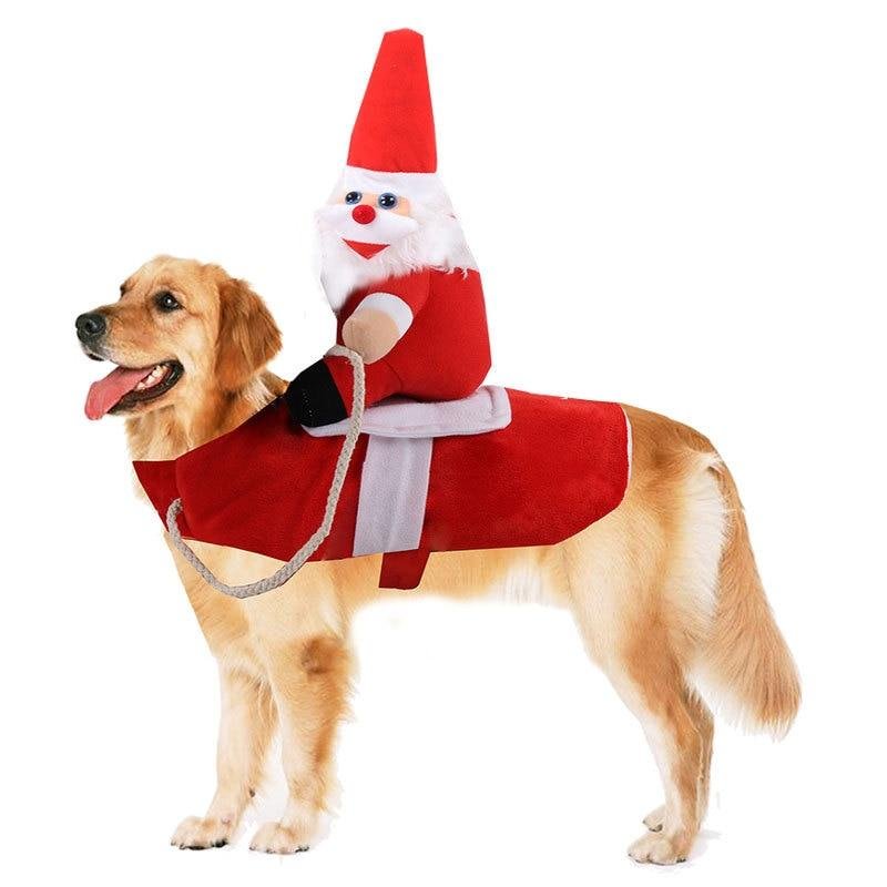 Cute Santa Claus Riding Deer Costume For Dog - Arlopo