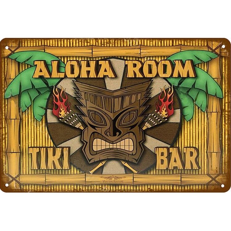 Aloha Room Tiki Bar - Vintage Tin Signs