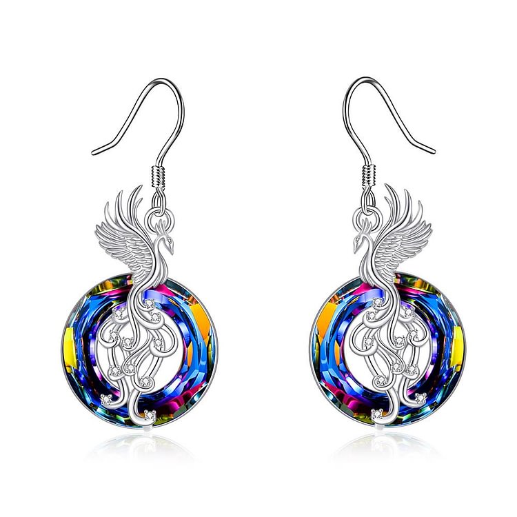 S925 Firebird Crystal Phoenix Earrings