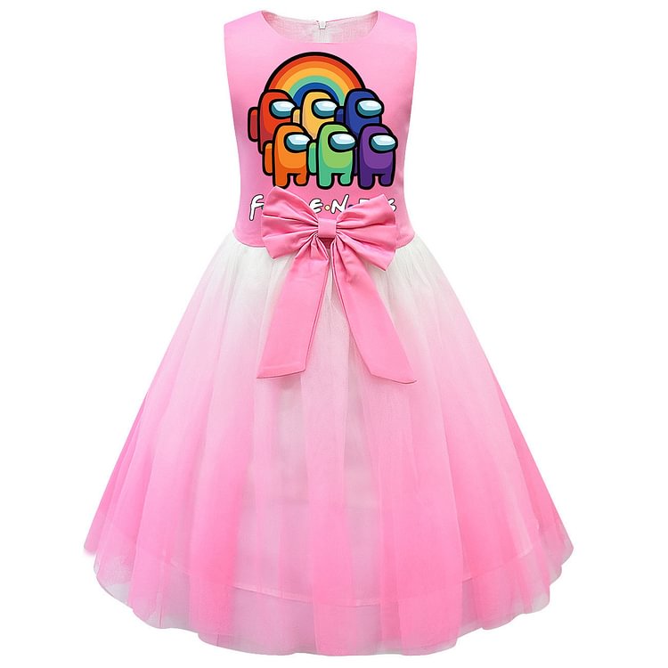 Children's gift dress among us, among us, the girl's mesh puffy skirt, the big child's princess skirt 80308-Mayoulove
