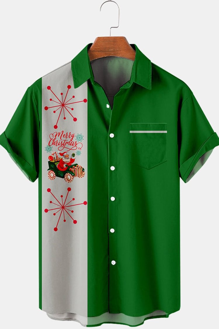 Tiboyz Green Santa Short Sleeve Shirt
