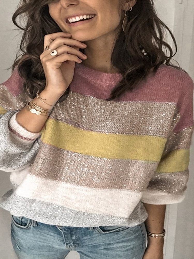 Women's Color-Block Casual Sweater