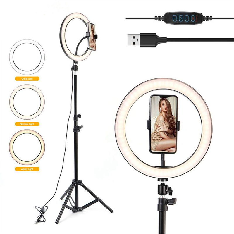 10" Camera Ring Light With Stand For Phone With Tripod Bracket For Video、14413221362536236236、sdecorshop