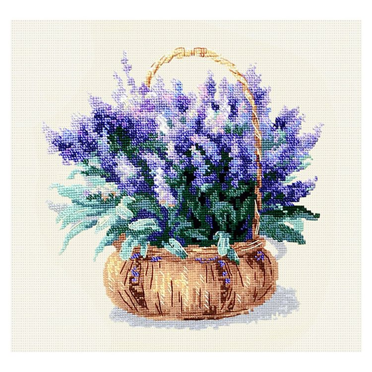 (Counted/Stamped)Lavender - 3 Strands Cross Stitch 37*37CM