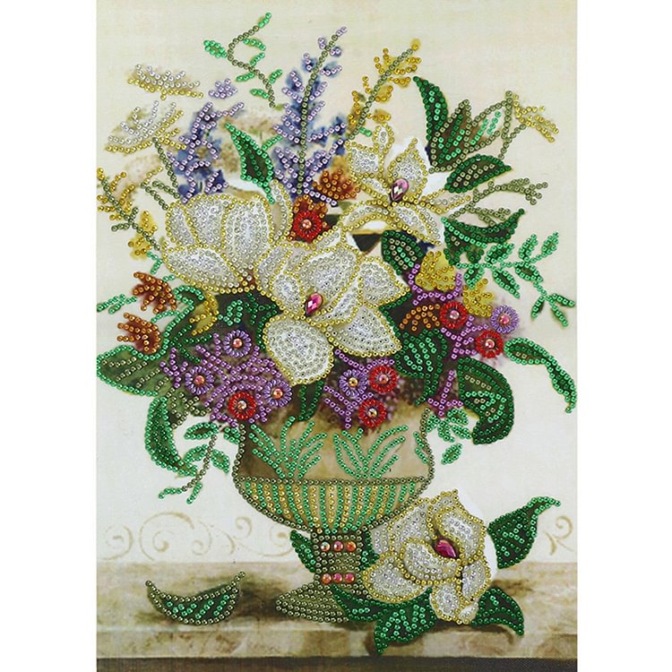 Flower Vase - Special Shaped Diamond Painting - 30*40CM