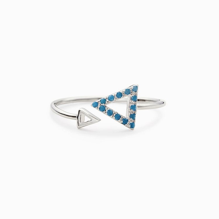 We Are Like A Really Small Tribe Aquamarine Triangle Ring